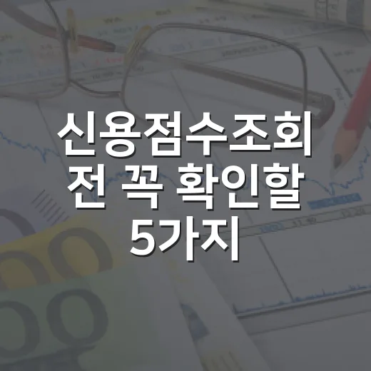 신용점수조회 전 꼭 확인할 5가지, 점수보다 중요한 숫자가 있습니다 - 요약