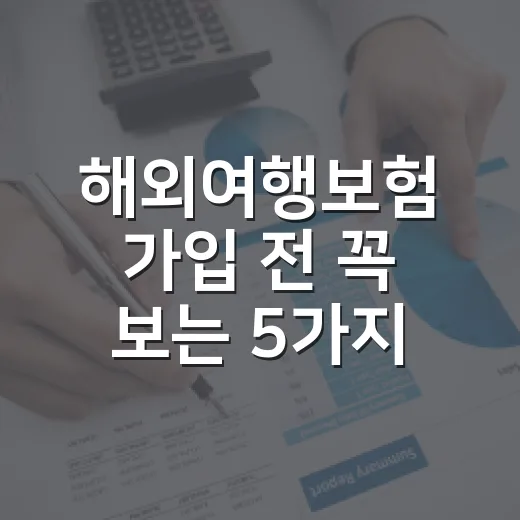 해외여행보험 가입 전 꼭 보는 5가지 숫자 - 요약