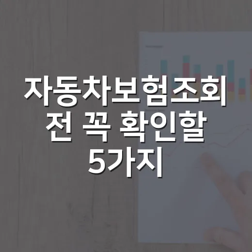 자동차보험조회 전 꼭 확인할 5가지 숫자 기준 - 요약