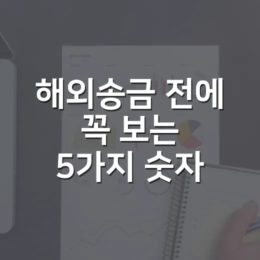 해외송금 전에 꼭 보는 5가지 숫자, 수수료보다 환율이 먼저입니다 - 요약