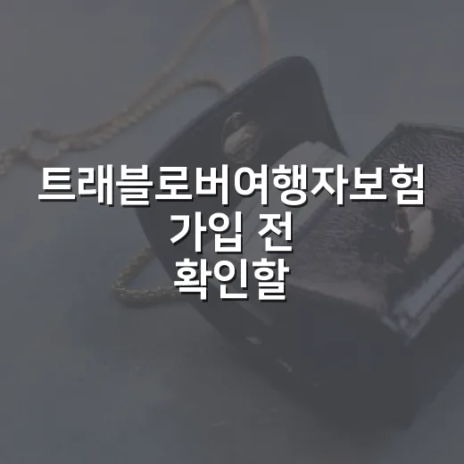 트래블로버여행자보험 가입 전 확인할 5가지 숫자 - 요약