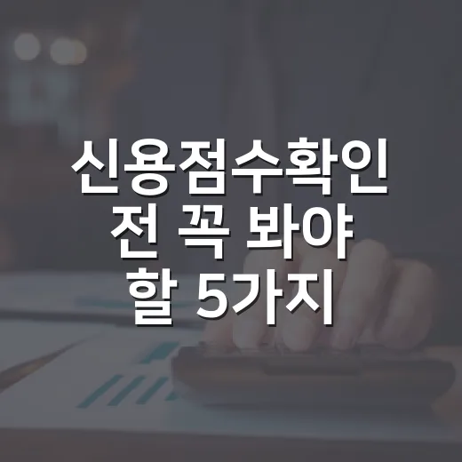 신용점수확인 전 꼭 봐야 할 5가지 기준 - 요약