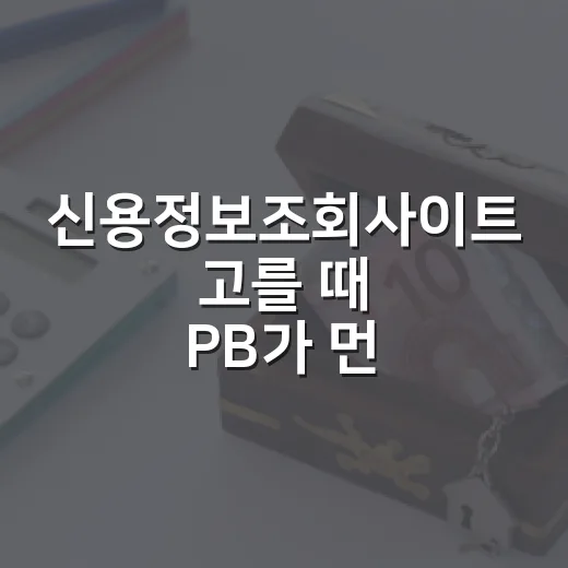 신용정보조회사이트 고를 때 PB가 먼저 확인하는 5가지 기준 - 요약