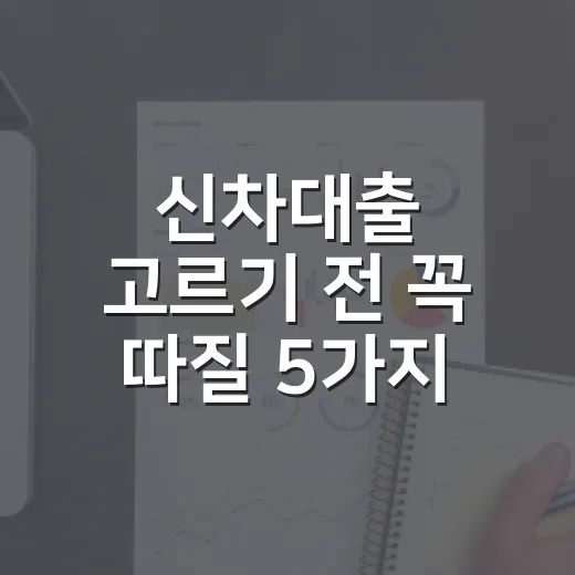 신차대출 고르기 전 꼭 따질 5가지 숫자 - 요약