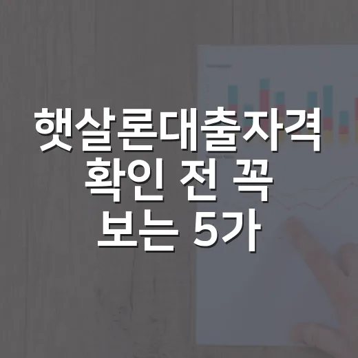 햇살론대출자격 확인…