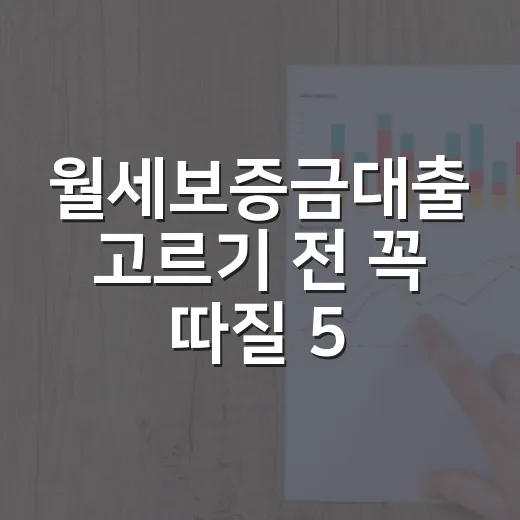 월세보증금대출 고르기 전 꼭 따질 5가지 숫자 - 요약