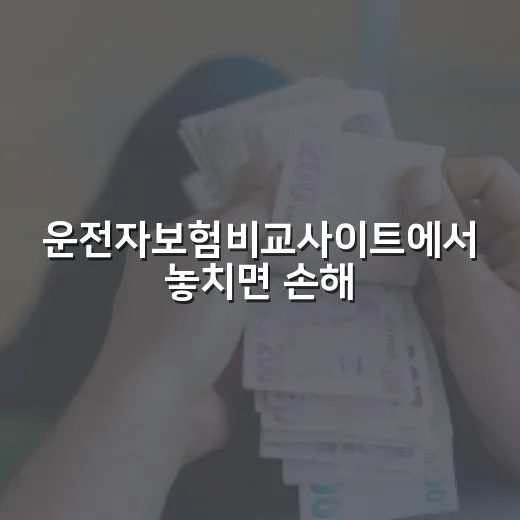 운전자보험비교사이트에서 놓치면 손해 보는 5가지 기준 - 요약