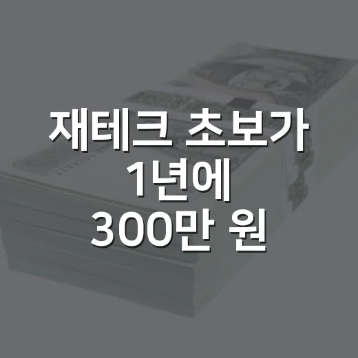 재테크 초보가 1년에 300만 원 차이 만드는 5가지 숫자 기준 - 요약