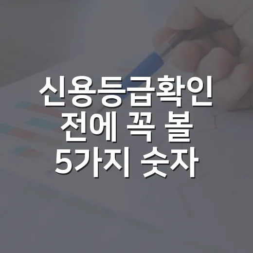 신용등급확인 전에 꼭 볼 5가지 숫자 기준 - 요약