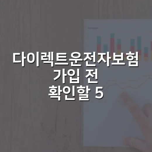 다이렉트운전자보험 가입 전 확인할 5가지 숫자 - 요약