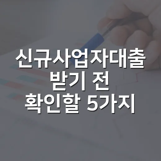 신규사업자대출 받기 전 확인할 5가지 숫자 - 요약