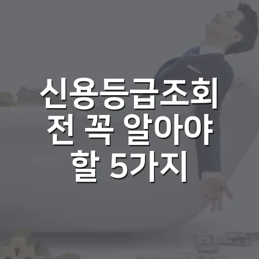 신용등급조회 전 꼭 알아야 할 5가지, 점수 안 떨어지는 조회법 - 요약