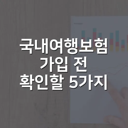 국내여행보험 가입 전 확인할 5가지 숫자 기준 - 요약