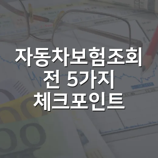 자동차보험조회 전 5가지 체크포인트, 보험료 아끼는 순서가 있습니다 - 요약