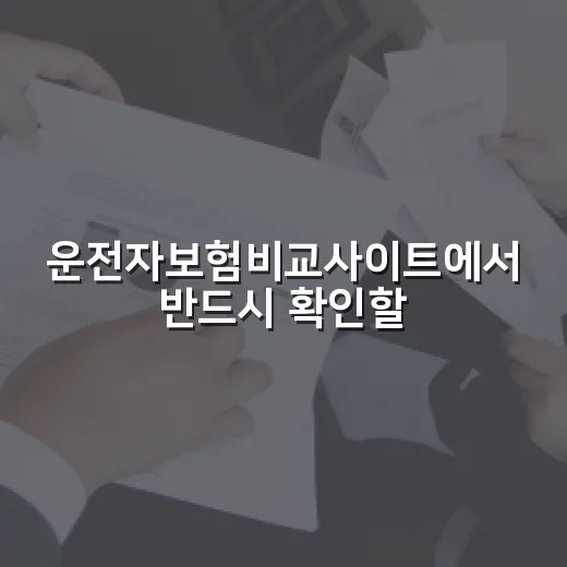 운전자보험비교사이트에서 반드시 확인할 5가지 숫자 - 요약