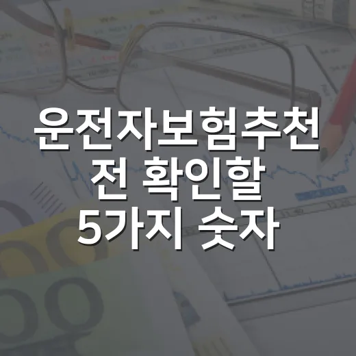 운전자보험추천 전 확인할 5가지 숫자 기준 - 요약