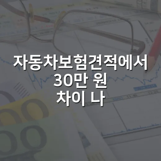 자동차보험견적에서 30만 원 차이 나는 5가지 체크포인트 - 요약