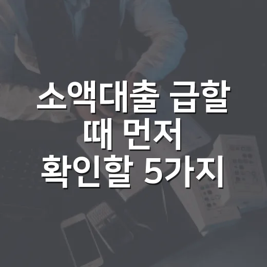소액대출 급할 때 먼저 확인할 5가지 순서 - 요약