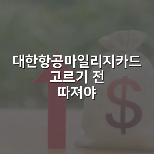 대한항공마일리지카드 고르기 전 따져야 할 5가지 숫자 - 요약