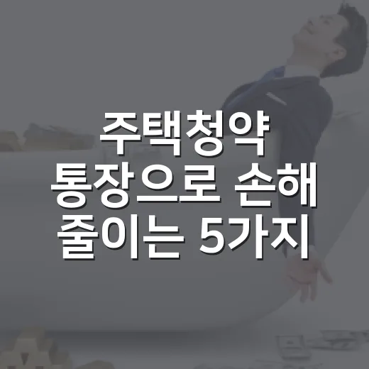 주택청약 통장으로 손해 줄이는 5가지 기준 - 요약