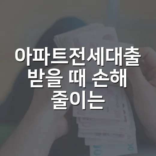 아파트전세대출 받을 때 손해 줄이는 5가지 기준 - 요약