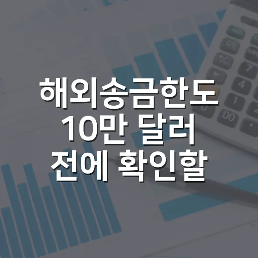 해외송금한도 10만 달러 전에 확인할 5가지 숫자 - 요약