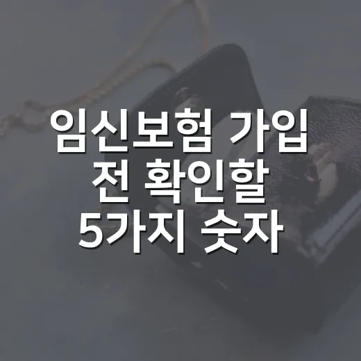 임신보험 가입 전 확인할 5가지 숫자 - 요약