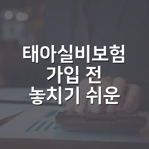 태아실비보험 가입 전 놓치기 쉬운 5가지 숫자 - 요약