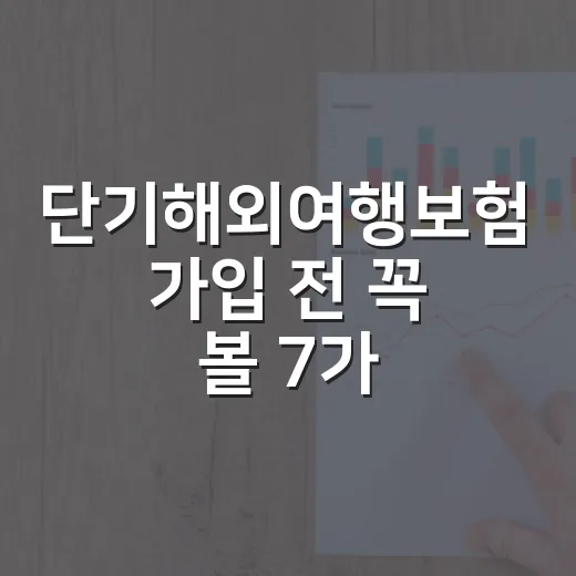 단기해외여행보험 가입 전 꼭 볼 7가지 숫자 - 요약