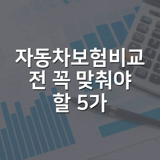 자동차보험비교 전 꼭 맞춰야 할 5가지 숫자 - 요약