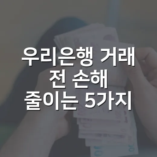 우리은행 거래 전 손해 줄이는 5가지 체크포인트 - 요약