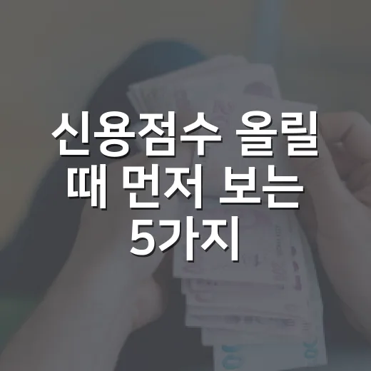 신용점수 올릴 때 먼저 보는 5가지 숫자 - 요약