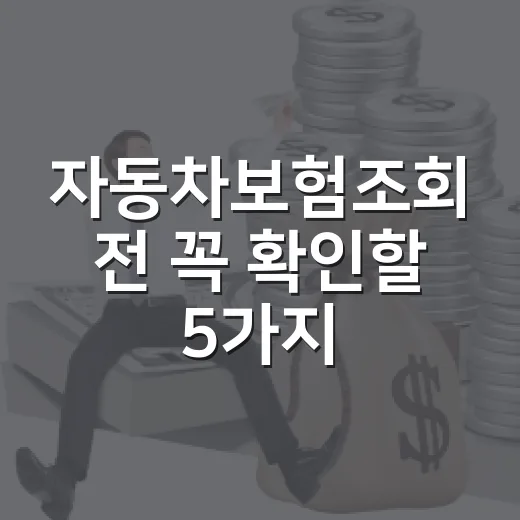 자동차보험조회 전 꼭 확인할 5가지 숫자 - 요약