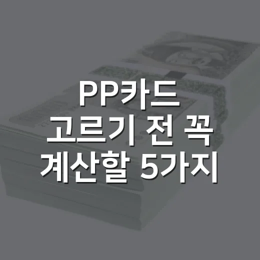PP카드 고르기 전 꼭 계산할 5가지 숫자 - 요약