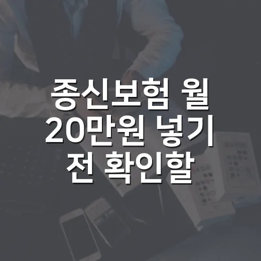 종신보험 월 20만원 넣기 전 확인할 5가지 숫자 - 요약