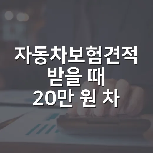 자동차보험견적 받을 때 20만 원 차이 나는 5가지 확인법 - 요약