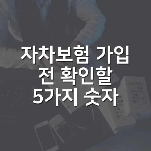 자차보험 가입 전 확인할 5가지 숫자 - 요약