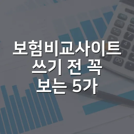 보험비교사이트 쓰기 전 꼭 보는 5가지 기준 - 요약