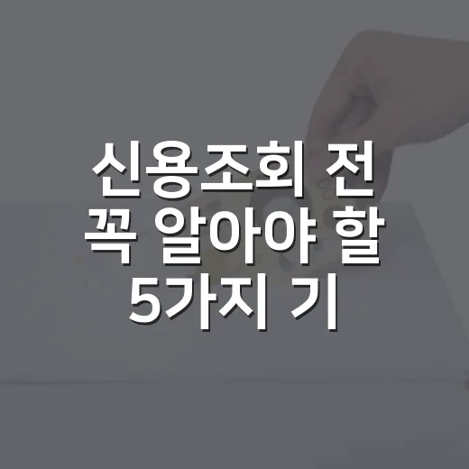 신용조회 전 꼭 알아야 할 5가지 기준 - 요약