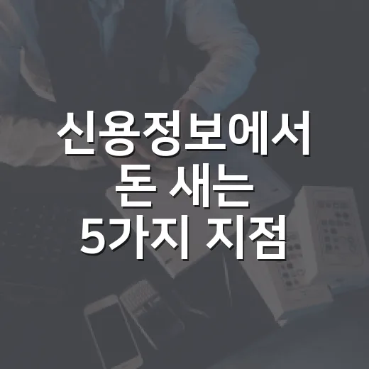 신용정보에서 돈 새는 5가지 지점, 대출 전 확인할 숫자들 - 요약