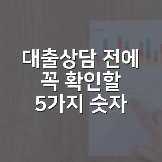 대출상담 전에 꼭 확인할 5가지 숫자 - 요약