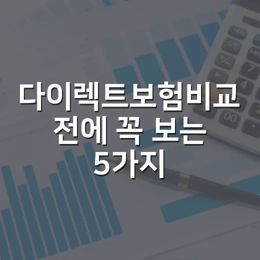 다이렉트보험비교 전에 꼭 보는 5가지 숫자 - 요약