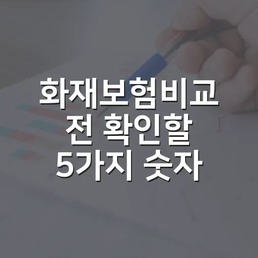 화재보험비교 전 확인할 5가지 숫자: 월 1만원보다 중요한 기준 - 요약