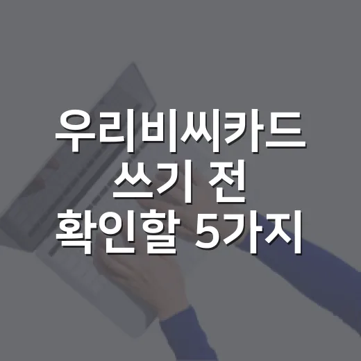 우리비씨카드 쓰기 전 확인할 5가지 숫자 - 요약