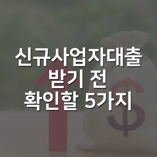 신규사업자대출 받기 전 확인할 5가지 숫자 기준 - 요약
