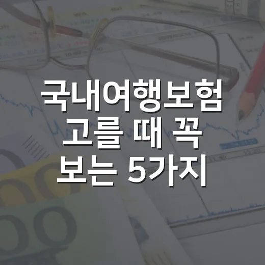 국내여행보험 고를 때 꼭 보는 5가지 숫자 - 요약