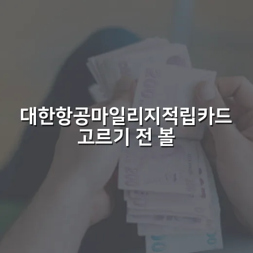 대한항공마일리지적립카드 고르기 전 볼 5가지 숫자 - 요약