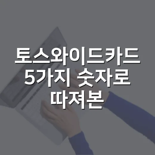 토스와이드카드 5가지 숫자로 따져본 혜택과 함정 - 요약