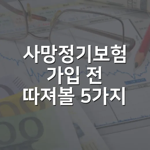 사망정기보험 가입 전 따져볼 5가지 숫자 - 요약