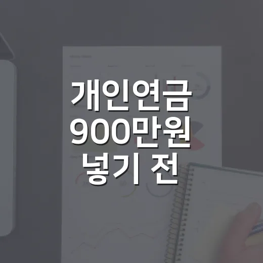 개인연금 900만원 넣기 전 확인할 5가지 숫자 - 요약